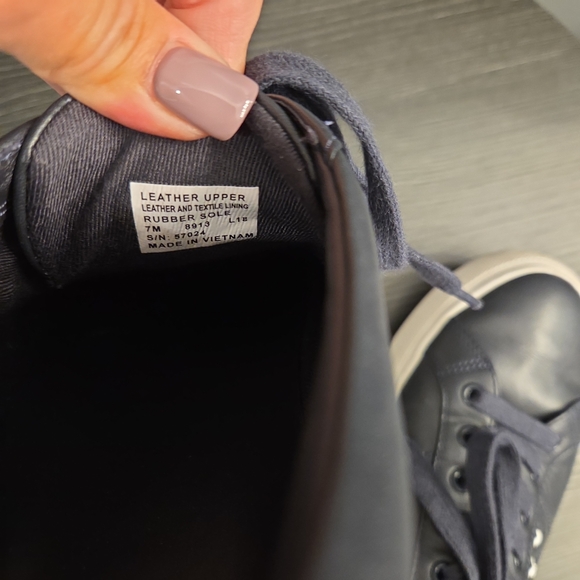 Tory Burch Navy Leather Sneakers - Picture 10 of 10